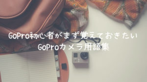 GoPro初心者がまず覚えておきたいGoProカメラ用語集