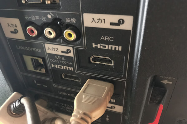 テレビの裏側HDMI端子
